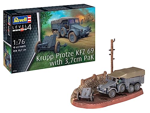 Revell 03344 Krupp Protze Kfz 69 Con Kit Di Modellini In Scala Pak 1:76 Da 3,7 Cm