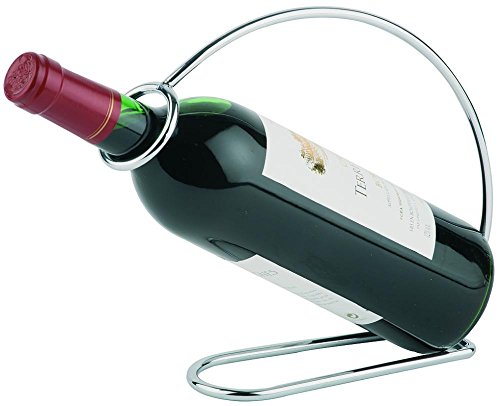 Aps Portabottiglie Per Vino, Portabottiglie In Metallo, Portabottiglie Per Vino, Cromato, 6 X 23 Cm, Altezza 20 Cm