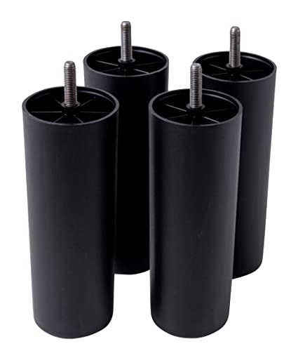 Ipea Gambe Per Mobili E Divani Alte 19 Cm In Plastica - Piedini Per Mobili Made In Italy - Set Di 4 Piedi Per Poltrone E Arredamento - 190 Mm - Avvita