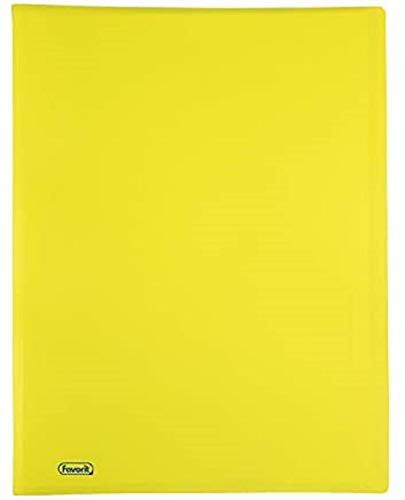 Favorit Portalistino Neon 20 Buste Lisce, 22 X 30 Cm, Giallo Fluo