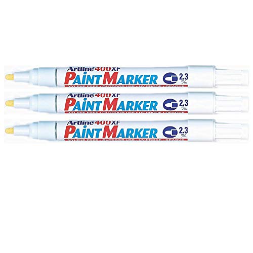 'Artline Confezione Da 3 Pennarelli"Paint 400 Xf Permanente Indelebile Punta Conica 2,3 Mm Bianco