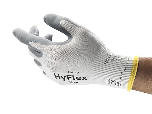Ansell Hyflex 11-800 Guanti Da Lavoro Professionali, Rivestimento In Nitrile Resistente All'Abrasione, Protezione Professionale Per Usi Generali E Mec