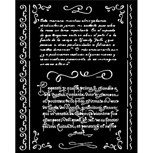Stamperia, Library - Lettere Spesse In Stencil Vintage, 20 X 25 Cm