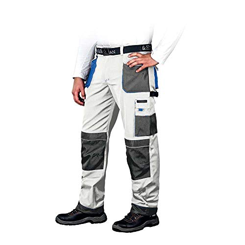 Leber&Hollman Lh-Fmn-T_Wsn52 - Pantaloni Di Protezione, Taglia 52, Colore: Bianco/Grigio/Blu