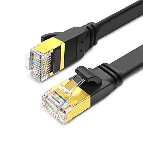 Yauhody Cat 8 Cavo Ethernet 2 Metri 2 Pezzi Cavo Lan Cat 8 Piatto Cavo Di Rete Cavi Ethernet Cat8 Rj45 Alta Velocità 40Gbps 2000Mhz, Per Modem/Router/