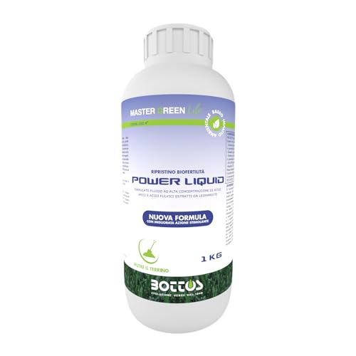 Bottos Power Liquid, Ammendante Organico Naturale Con Estratti Umici Da Leonardite, Aumenta Fertilità Del Terreno, Riduce Salinità, Favorisce Assorbim