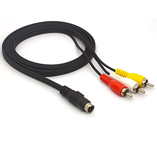 Htguoji - Cavo Di Conversione S-Video Maschio A 3 Rca Maschio Per Collegare Pc Portatili Con Jack S-Video A 4 Pin A Tv (1,5 Metri)