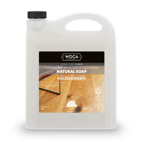 Woca 511150A Sapone Naturale Per La Pulizia Del Legno Oliato, Bianco, 5 Litri