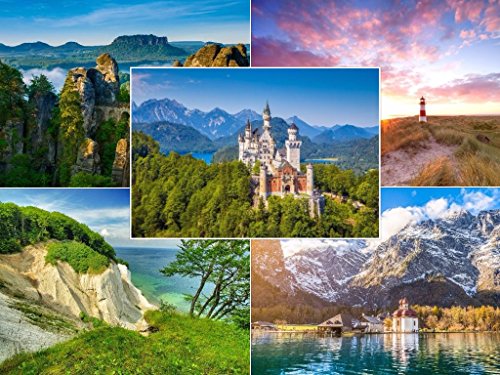 Set Di Cartoline "Romantic Landscapes" (Confezione Da 50) – 5 Immagini Diverse Ciascuna 10 Pezzi, Perfetto Per Post-Crossing E Collezionisti
