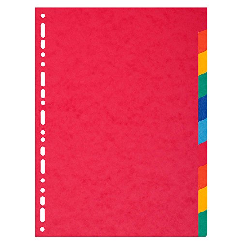 Exacompta - Divisori A 10 Posizioni Per Raccoglitore, Extra Larghi, Tinta Unita, In Carta Riciclata, Formato A4
