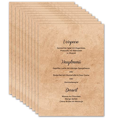 Carta Menu Matrimonio Da Stampare Din A5 - Carte Bevande Vuote Personalizzabili Per Diverse Occasioni (10X Pezzi, Design 6)