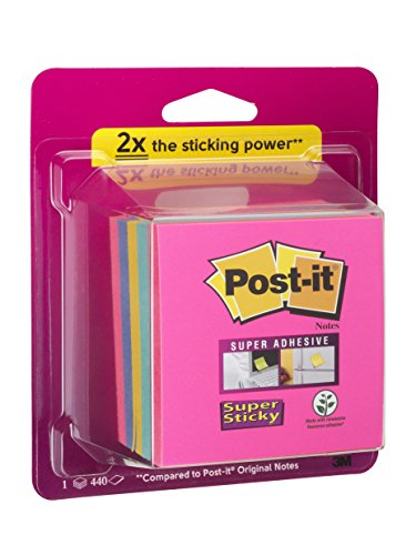 Post-It Super Sticky Cubo Di Foglietti, 76 X 76 Mm, Arcobaleno