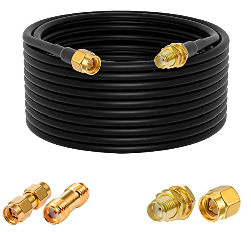 Vecys Cavo Sma Sma Maschio A Sma Femmina Cavo Coassiale Rf Passante Rg58 32,8 Piedi / 10 M + Kit Di Adattatori Sma Da 2 Pezzi Per Adattatore Wireless 