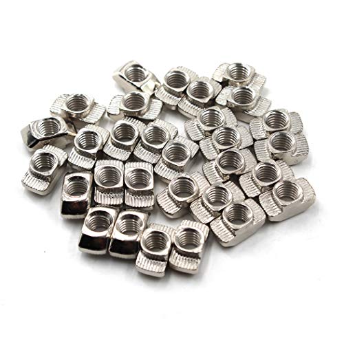 Dado M3 T In Acciaio Al Carbonio Placcato Nichel T Slot Dado Per Estrusione In Alluminio 3030 Standard Europeo (Confezione Da 50)