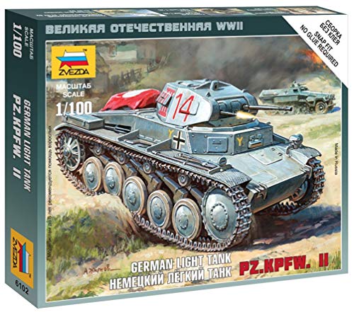 Zvezda- German Light Tank Pz.Kpfw. Ii Modellino Carro Armato, Multicolore, Z6102