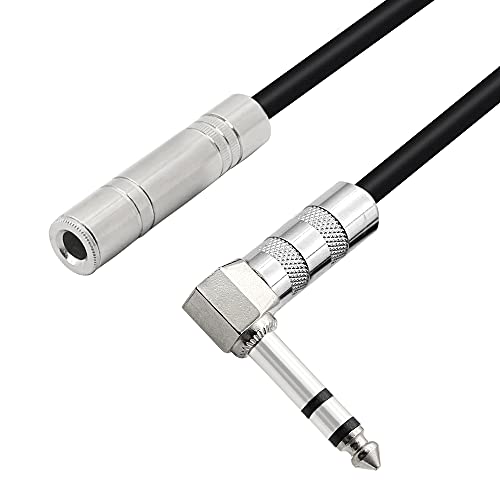 Pngknyocn - Cavo Di Prolunga Stereo Da 6,35 Mm Ad Angolo Retto Da Maschio A Femmina, Per Amplificatori, Chitarre, Apparecchiature Home Theater, Ecc. (