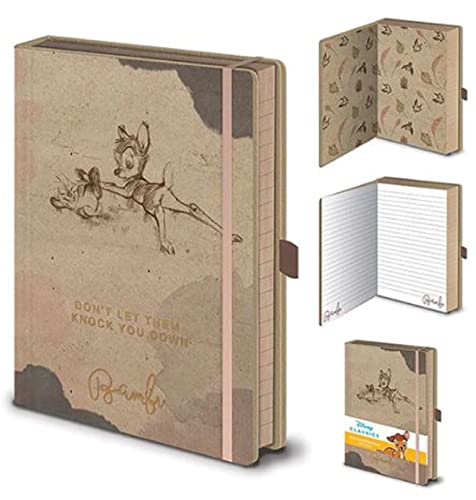 Pyramid International Bambi - Taccuino A5 (Bambi On Ice Design), Blocco Note Con Chiusura Sicura, Blocco A5 Con Portapenne, Libro Bambi Con Pagine A R