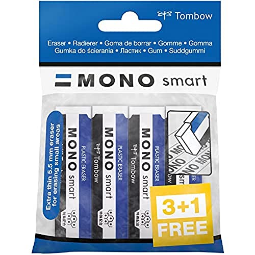Tombow 4P Et St Radierer Mono Smart, Per Feinstes Radieren 9 G