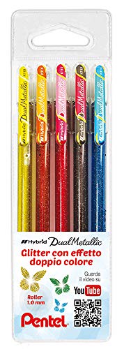 Pentel K110 Taschina Hybrid Dual Metallic 5 Pz Colori Assortiti