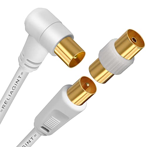 Cavo Antenna Satellitare Tv 1M, Flessibile Coassiale, Maschio Ad Angolo Retto, Alta Qualità Con Prolunga Femmina Adattatore, Bassa Perdita, Digitale B