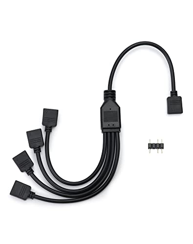 Qwork® Cavo Splitter Argb, 5 V, 3 Pin, Splitter Argb, 1 Presa Su 4 Spine, 30 Cm, Per Dissipatore Cpu E Ventola Argb 5 V