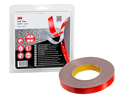 3M Nastri Adesivi Vhb Ad Ottima Resistenza 4991F - Ottima Adesione Su Alluminio, Acciaio Inossidabile, Acciaio Galvanizzato, Policarbonato, Abs - 19 M