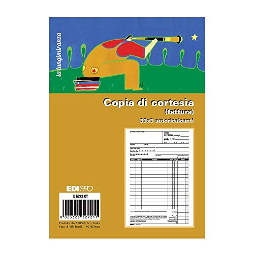 Edipro E5272Ct - Blocco Copia Di Cortesia (Fattura) 33 X 3 Autoricalcante F.To 22 X 14.8