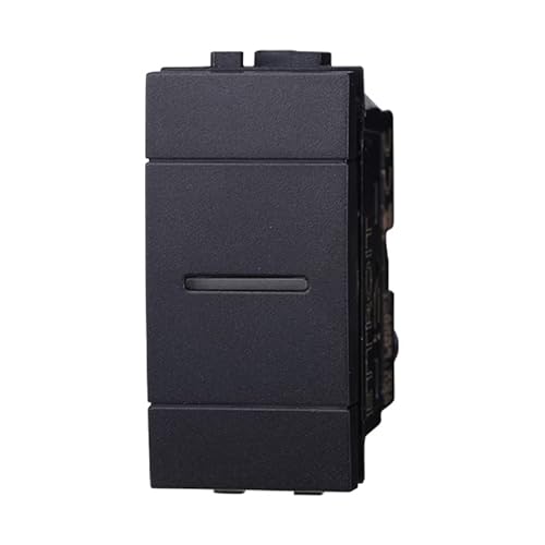 Deviatore Assiale 1P 16A Unipolare, Compatibile Con Bticino Living Light (Nero)