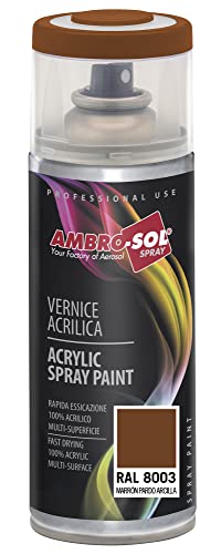 Ambro-Sol V4008003 Smalto Acrilico Multiuso, Vernice Brillante Per Interni Ed Esterni, Adatto Per Qualsiasi Tipo Di Materiale, Bomboletta Spray In Ban