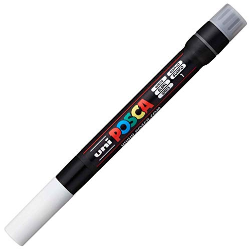 Uni-Ball Rotulador Uniposca Pincel Pcf-350 Blanco