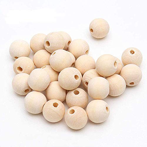 Dahi 200Pezzi Perline Di Legno Naturale Diametro 14Mm, Rotonde Perline Di Legno Per Decorazioni Artigianali Fai-Da-Te (14 Mm)