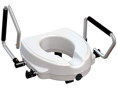 Rialzo Wc, 12,5 Cm, Alzawater Anatomico Con Sistema Di Fissaggio E Braccioli Reclinabili, Portata 130Kg