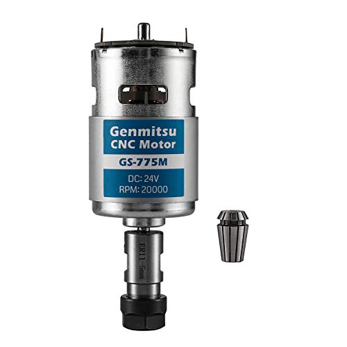 Genmitsu Gs-775M 775 - Motore A Mandrino Cnc Con Set Di Pinze Di Tensione Er11, 24 V Dc, 20.000 Giri/Min, Motore Elettrico Dc Molto Potente Per Fresat