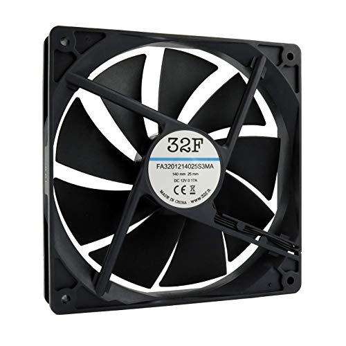 32F Ventola 140Mm 140X140X25 1500Rpm 12V 0,17A Dc Air Fan 14 Cm 140 Mm 3 Fili 3 Pin Con Sensore Tachimetrico Raffreddamento 140 X 140 X 25