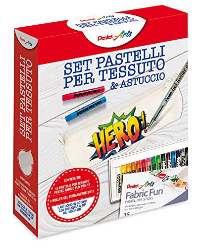 Pentel Pts Kit Pastelli Per Tessuto E Astuccio In Cotone