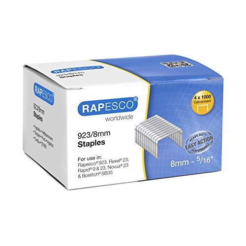 Rapesco S92308Z3 Punti Galvanizzati 923/8 Mm, Tipo 23, Confezione Da 4000