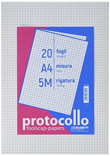 Blasetti - Confezione Da 20 Fogli Protocollo - Quadretti 5M