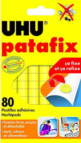 Uhu 325906, 80 Compresse Adesive Di Patafix, Giallo