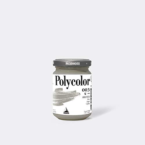 Maimeri M1220003 140Ml Glass Jar Silver Acrylic Paint - Acrylic Paints (Silver, Silver, Ap, 140 Ml, Glass Jar, 173 Mm)