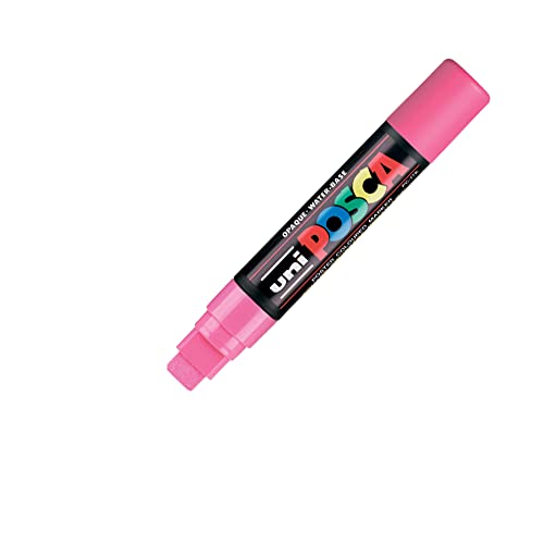 Uni Posca Marker Pc-17 K Vernice Penna In Vetro, Con Punta A Scalpello, 15 Mm, Rosa