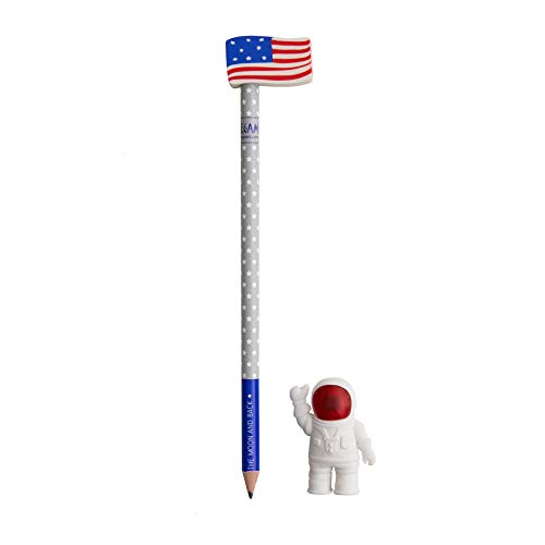 Legami - To The Moon And Back, Set Di 2 Gomme E 1 Matita, 0,7X17,5 Cm, Matita Con Mina Hb, Tratto Preciso, Per Disegnare E Scrivere