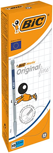 Bic Matic Original Fine 0,5 Mm Hb Portamine - Fusti Di Colori Assortiti, Confezione Da 12