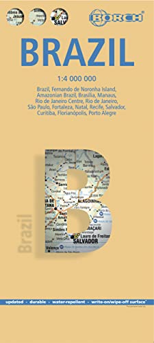 Brazil, Brasil, Brasilien. Map 1:4 000 000: Brasil, Ilha De Fernando De Noronha, Brasil Amazonico, Brasilia, Manaus, Rio De Janeiro, Sao Paulo, ... Cu
