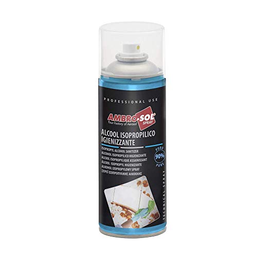 Ambro-Sol P305 Alcool Isopropilico Spray Igienizzante, Pulisce E Rimuove In Profondità Qualsiasi Tipo Di Sporco, Aloni E Impronte Dalle Superfici, Bom
