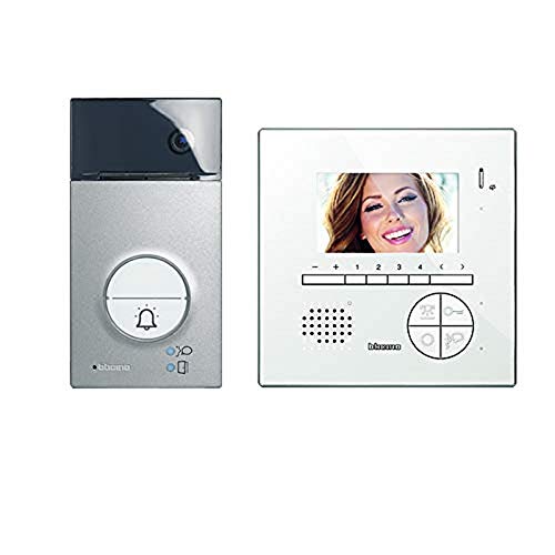 Bticino 363411 Kit Vivavoce Monofamiliare Con Videocitofono E Pulsantiera, Bianco