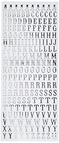 Anita' S Tradizionale Foglio Adesivo Alfabeto Adesivi Sagomati, Bianco, Argento, 29.22 X 10.55 X 0.07 Cm