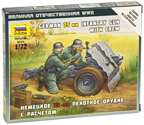 Zvezda- German 75-Mm Infantry Gun With Th Expectation Scala 1/72, Multicolore, Z6156