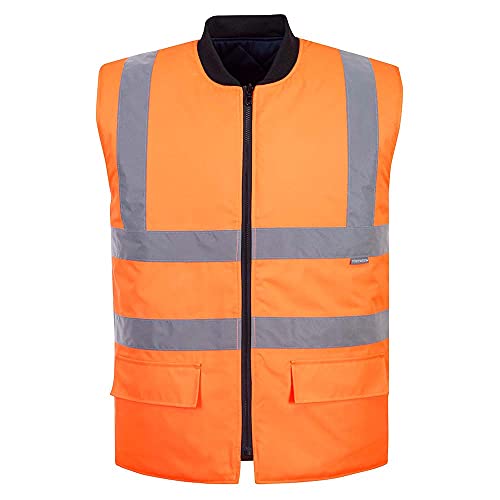 Portwest S469Orrxl Hi-Vis Gilet Imbottito Reversibile, Arancione