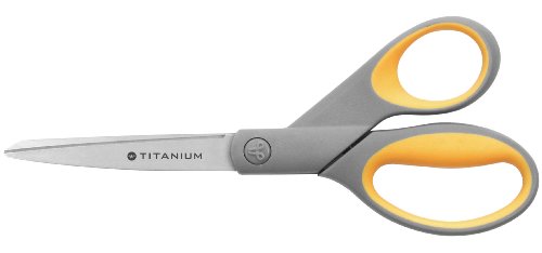 Westcott E-30481 00 Forbici Per Ritagliare Silhouette Titanium Super Softgrip, 21 Cm, Grigio/Giallo
