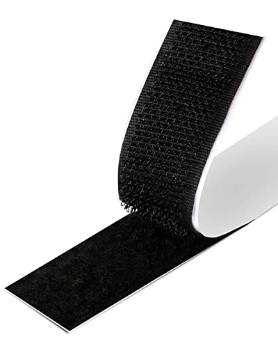 Atdorr Biadesivo, Feltro Adesivo Forte Tessuto, Per Finestre Cornici Foto Zanzariere Tappetini Auto E Fatti A Mano 2Cm X 7.5M Nero